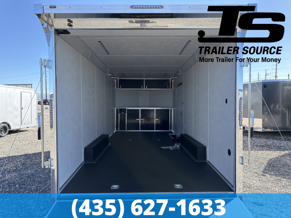 8.5x20 Wells Cargo Rev Enclosed Car Hauler Trailer - 7'6" Interior - 10K GVWR 2 Tone Color, Rear Spoiler w/ Load Lights