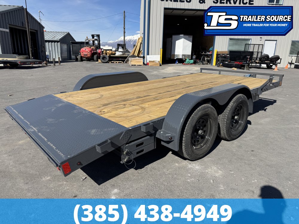 7x16 Lamar CE Flatbed Car Hauler Trailer - 7K GVWR -