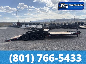 8.5x26 Double A Pro Series CT Tilt Trailer - 23K GVWR - I-Beam Frame, Torsion Axles, Wide Body w/ Drive Over Fenders