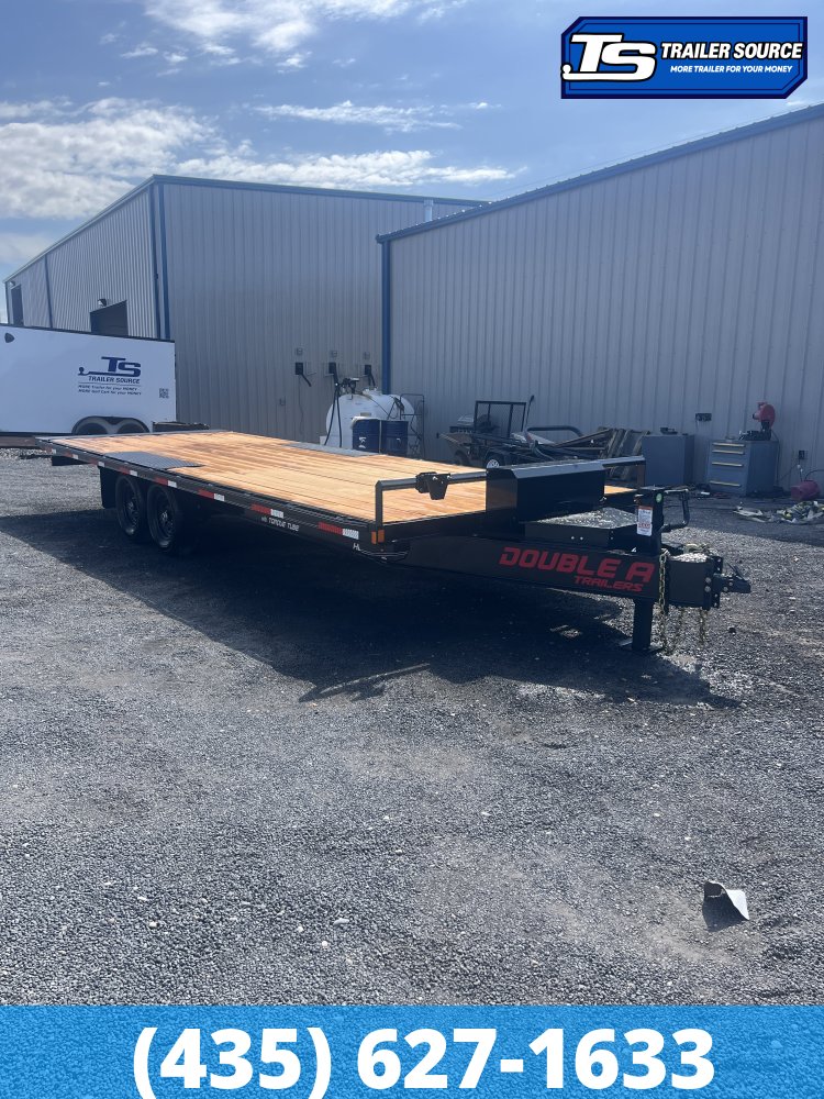 8.5x24 Double A Pro Series HBT Deckover Tilt Trailer - 15.4K GVWR - Winch Package