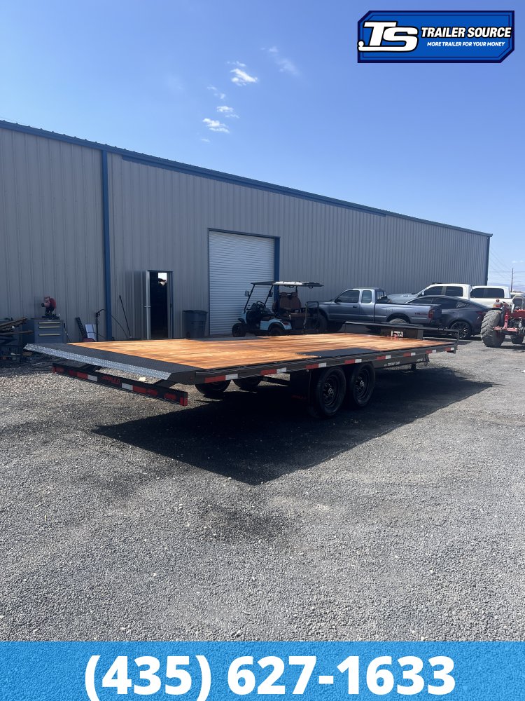 8.5x24 Double A Pro Series HBT Deckover Tilt Trailer - 15.4K GVWR - Winch Package