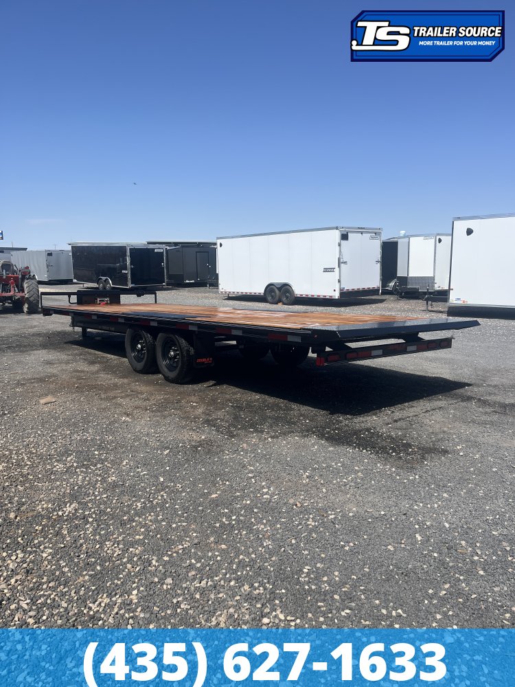 8.5x24 Double A Pro Series HBT Deckover Tilt Trailer - 15.4K GVWR - Winch Package
