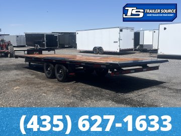 8.5x24 Double A Pro Series HBT Deckover Tilt Trailer - 15.4K GVWR - Winch Package