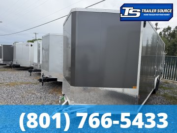 8.5x24 Alcom Aluminum EZ Hauler XLT Auto Trailer - 7'0" Interior - 10K GVWR - .080 PolyCor, Escape Door, Rear Spoiler, Translucent Roof