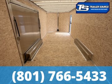 8.5x24 Alcom Aluminum EZ Hauler XLT Auto Trailer - 7'0" Interior - 10K GVWR - .080 PolyCor, Escape Door, Rear Spoiler, Translucent Roof