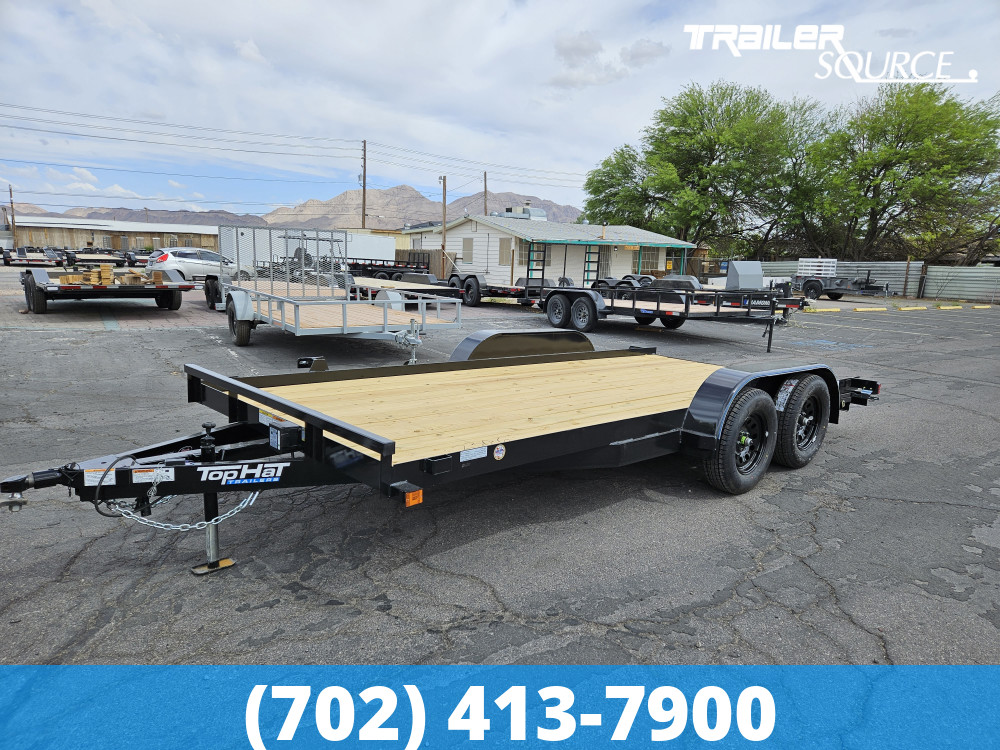 7x16 Top Hat Car Hauler 7K  Flatbed Car Hauler