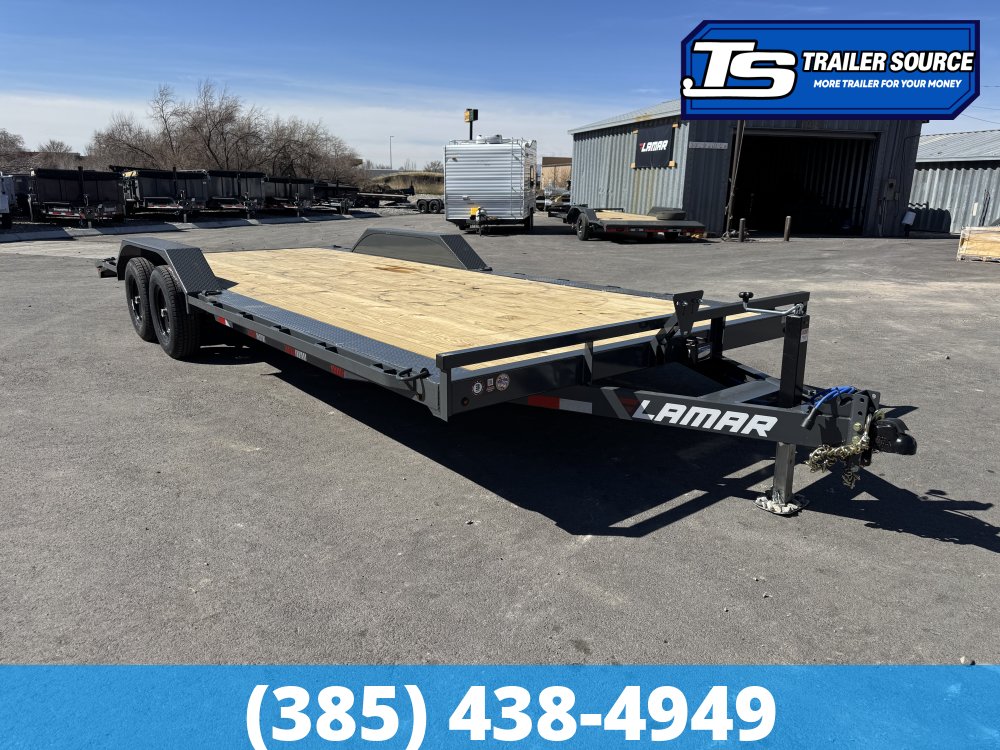 8.5x22 Lamar CC Wide Body w/ Drive Over Fenders Flatbed Car Hauler Trailer - 10K GVWR -