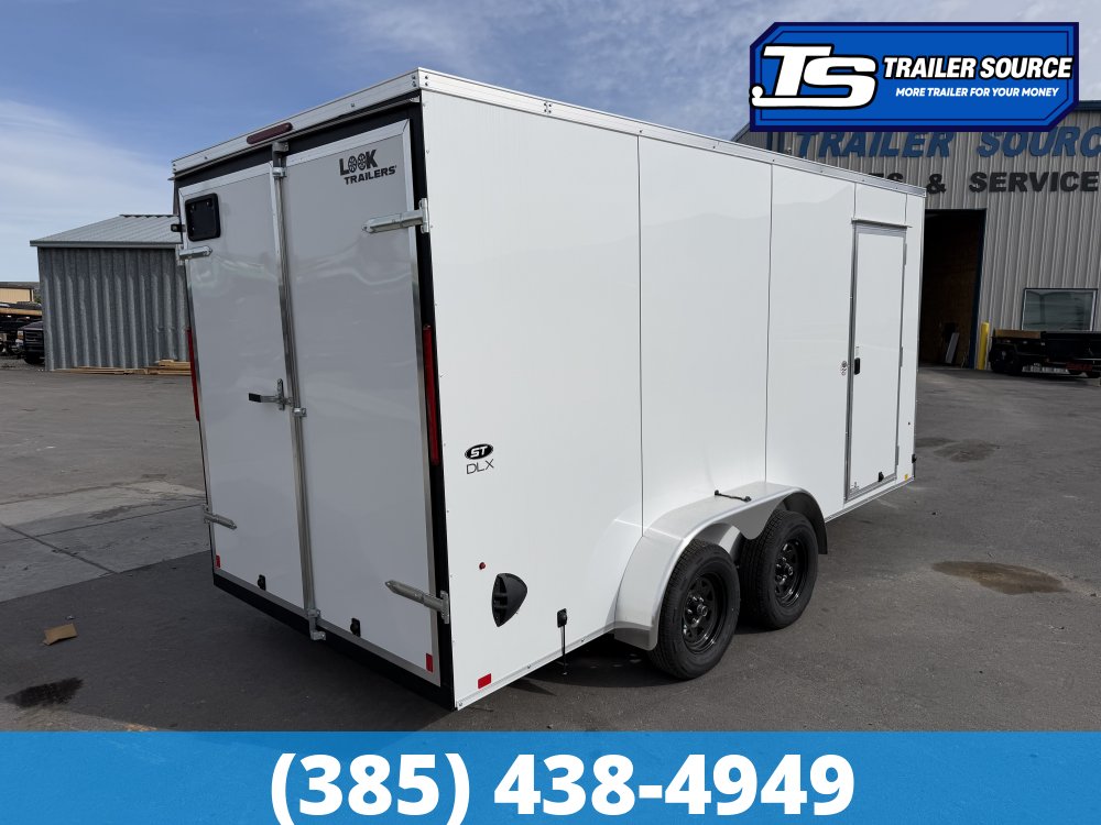 7x16 Look ST DLX Enclosed Cargo Trailer - 7'0" Interior - 7K GVWR - .080 PolyCor, Barn Doors, Translucent Roof