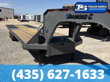 8.5x32 Diamond C FMAX-HDT 216 Gooseneck Hydraulic Dovetail Equipment Trailer - 40K GVWR - ABS Brakes, Hydraulic Jack(s), Solar Panel