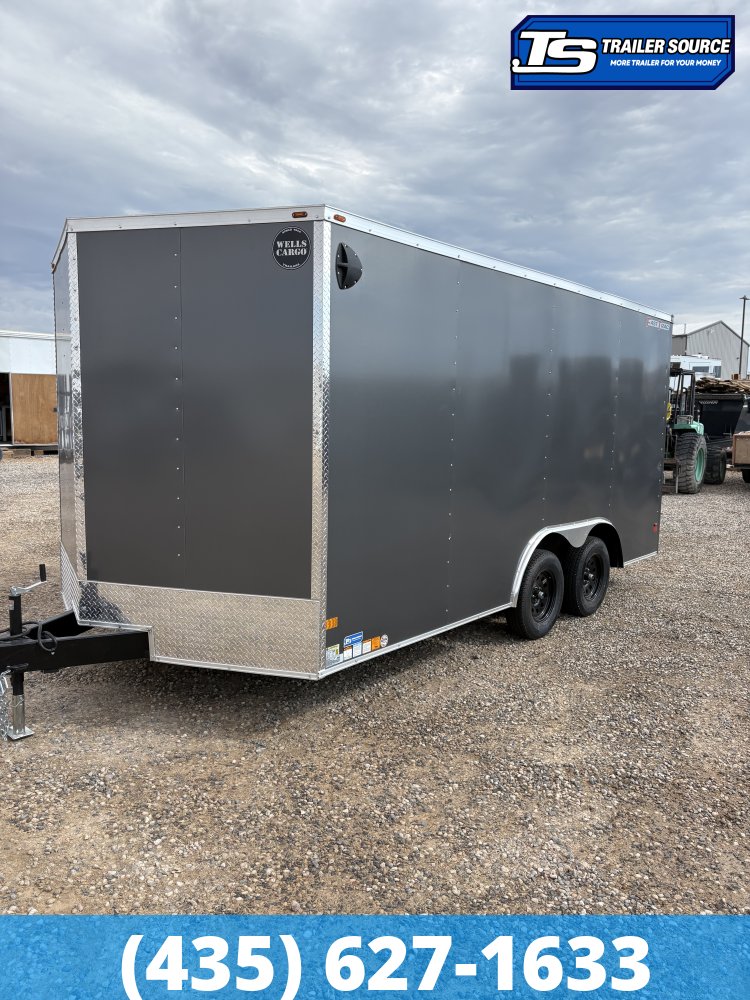 8.5x16 Wells Cargo Fast Trac Deluxe Enclosed Cargo Trailer - 7'0" Interior - 7K GVWR - .080 PolyCor, Dovetail