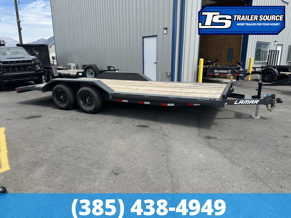 8.5x20 Lamar CC Wide Body w/ Drive Over Fenders Flatbed Car Hauler Trailer - 10K GVWR -