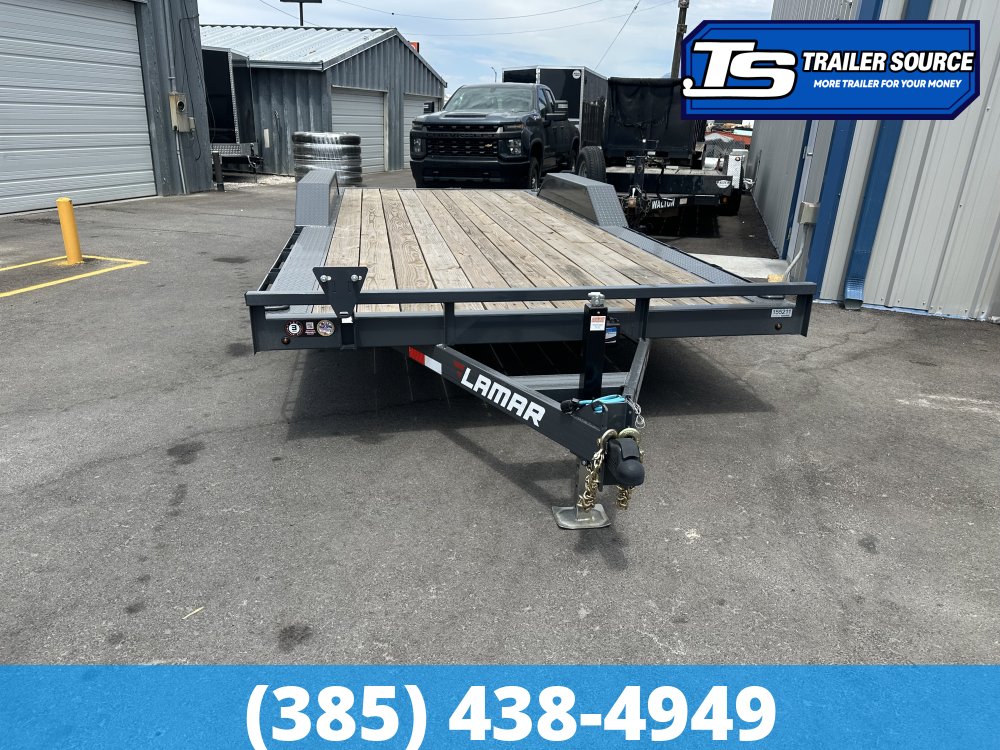 8.5x20 Lamar CC Wide Body w/ Drive Over Fenders Flatbed Car Hauler Trailer - 10K GVWR -