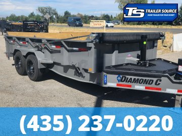 7x16 Diamond C LPT 208 Dump Trailer - 24" Sides - 18K GVWR - 18 Ply Tires, 5 Stage Telescopic, ABS Brakes, Board Brackets
