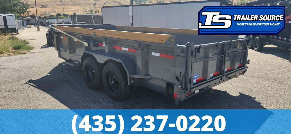 7x16 Diamond C LPT 208 Dump Trailer - 24" Sides - 18K GVWR - 18 Ply Tires, 5 Stage Telescopic, ABS Brakes, Board Brackets