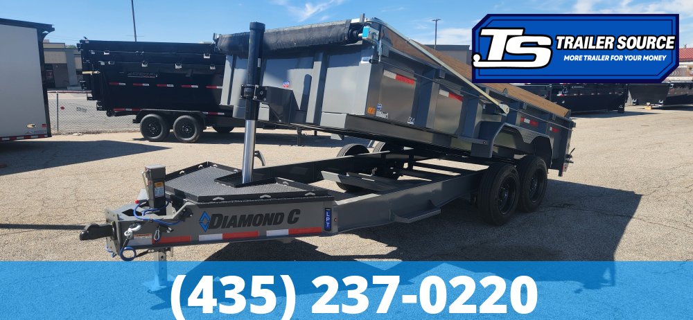 7x16 Diamond C LPT 208 Dump Trailer - 24" Sides - 18K GVWR - 18 Ply Tires, 5 Stage Telescopic, ABS Brakes, Board Brackets