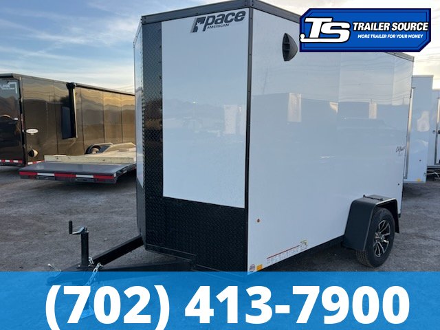 6x10 Pace American Outback DLX Enclosed Cargo Trailer - 6'0" Interior - 3.5K GVWR - .080 PolyCor, Alloy Wheels, Black Out Package
