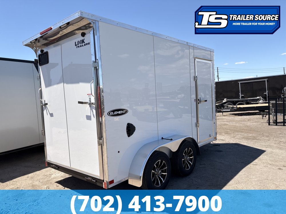 6x12 Look Element SE Enclosed Cargo Trailer - 7'0" Interior - 7K GVWR - .080 PolyCor, Alloy Wheels, D-Rings, Rear Spoiler w/ Load Lights
