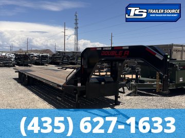 8.5x36 Double A Pro Series GHB Hydraulic Dovetail Gooseneck Equipment Trailer - 25.9K GVWR - 12k Axles, Engineered Beam, Engineered Neck, Pierced Frame