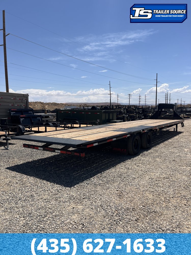 8.5x36 Double A Pro Series GHB Hydraulic Dovetail Gooseneck Equipment Trailer - 25.9K GVWR - 12k Axles, Engineered Beam, Engineered Neck, Pierced Frame