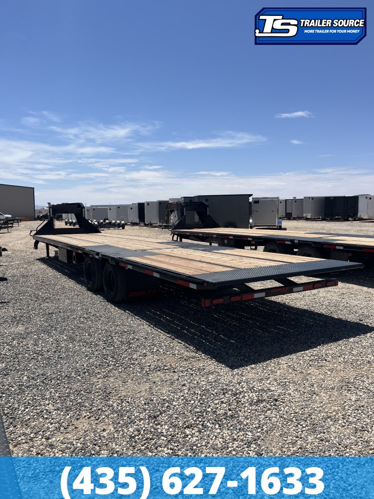 8.5x36 Double A Pro Series GHB Hydraulic Dovetail Gooseneck Equipment Trailer - 25.9K GVWR - 12k Axles, Engineered Beam, Engineered Neck, Pierced Frame