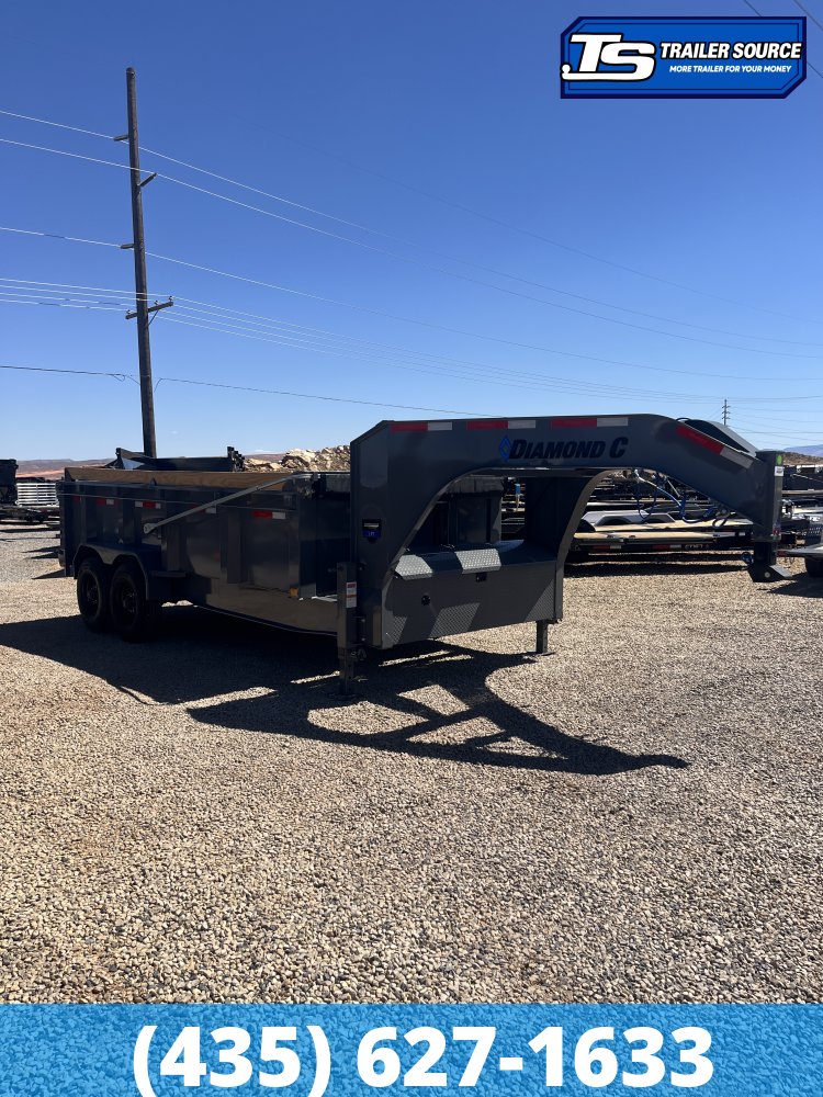 7x16 Diamond C LPT-GN 210 Gooseneck Dump Trailer - 32" Sides - 23K GVWR - Board Brackets