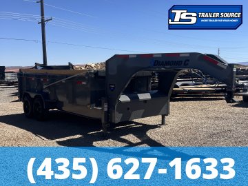 7x16 Diamond C LPT-GN 210 Gooseneck Dump Trailer - 32" Sides - 23K GVWR - Board Brackets