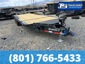 8.5x22 Diamond C HXD 208 Wide Body w/ Drive Over Fenders Tilt Trailer - 18K GVWR -