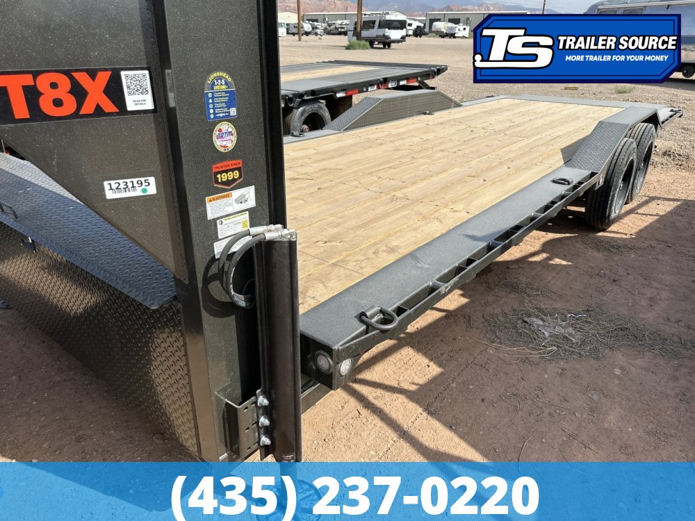 8.5x24 Maxx-D T8X Gooseneck Power Tilt Trailer -  18K GVWR - Hydraulic Jack(s), Wide Body w/ Drive Over Fenders, Winch Plate