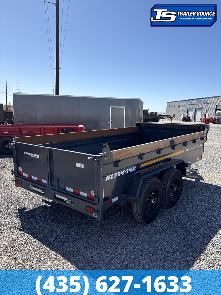 7x14 Southland DUMP Dump Trailer - 14K GVWR - Solar Panel