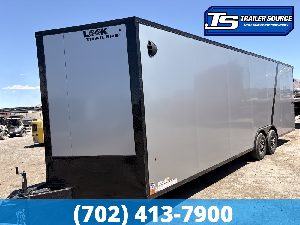 8.5x26 Look Element Elite Enclosed Car Hauler Trailer - 10K GVWR - .080 PolyCor, Alloy Wheels, Black Out Package, Finished Interior, Rear Spoiler w/ Load Lights, Rubber Coin Floor