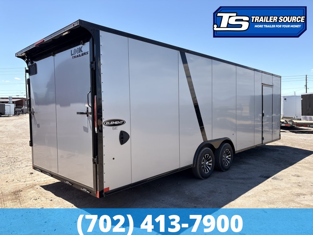 8.5x26 Look Element Elite Enclosed Car Hauler Trailer - 10K GVWR - .080 PolyCor, Alloy Wheels, Black Out Package, Finished Interior, Rear Spoiler w/ Load Lights, Rubber Coin Floor