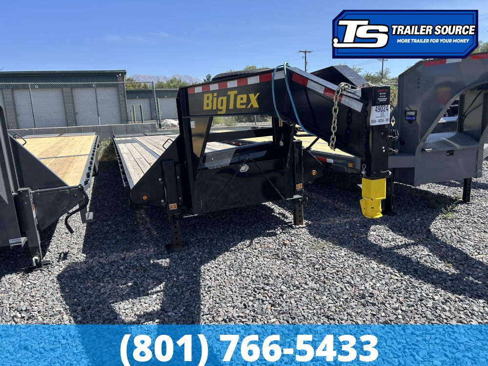 8.5x40 Big Tex Gooseneck Equipment Trailer - 25.9K GVWR - HDSS (Hutch) Suspension, Slide Track, Spare Tire