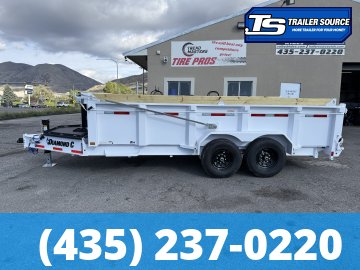 7x16 Diamond C LPT 207 Dump Trailer - 32" Sides - 15.5K GVWR - 10 Gauge Walls, 14 Ply Tires, Board Brackets, Long Arm Tarp
