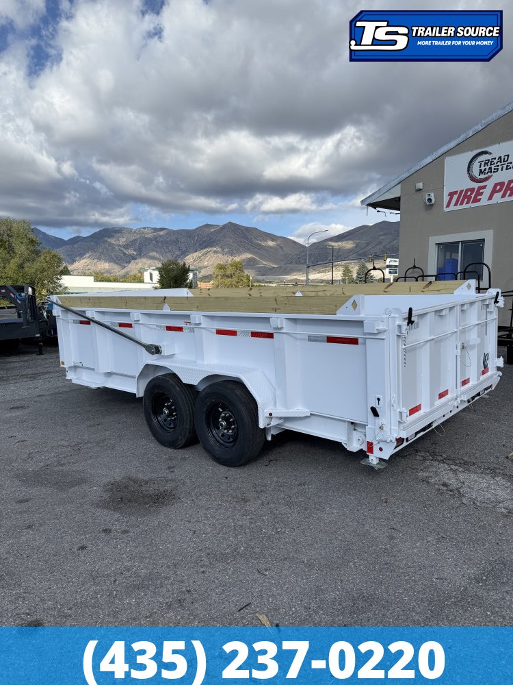 7x16 Diamond C LPT 207 Dump Trailer - 32" Sides - 15.5K GVWR - 10 Gauge Walls, 14 Ply Tires, Board Brackets, Long Arm Tarp