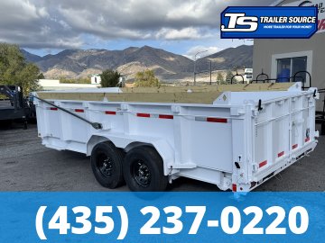 7x16 Diamond C LPT 207 Dump Trailer - 32" Sides - 15.5K GVWR - 10 Gauge Walls, 14 Ply Tires, Board Brackets, Long Arm Tarp