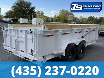 7x16 Diamond C LPT 207 Dump Trailer - 32" Sides - 15.5K GVWR - 10 Gauge Walls, 14 Ply Tires, Board Brackets, Long Arm Tarp