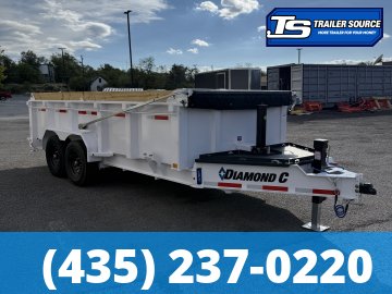 7x16 Diamond C LPT 207 Dump Trailer - 32" Sides - 15.5K GVWR - 10 Gauge Walls, 14 Ply Tires, Board Brackets, Long Arm Tarp