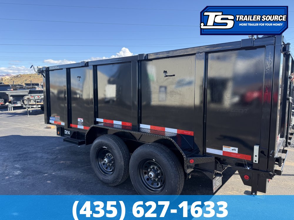 7x14 Top Hat DX Low Pro Dump Trailer - 48" Sides - 14K GVWR -