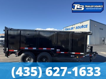 7x14 Top Hat DX Low Pro Dump Trailer - 48" Sides - 14K GVWR -