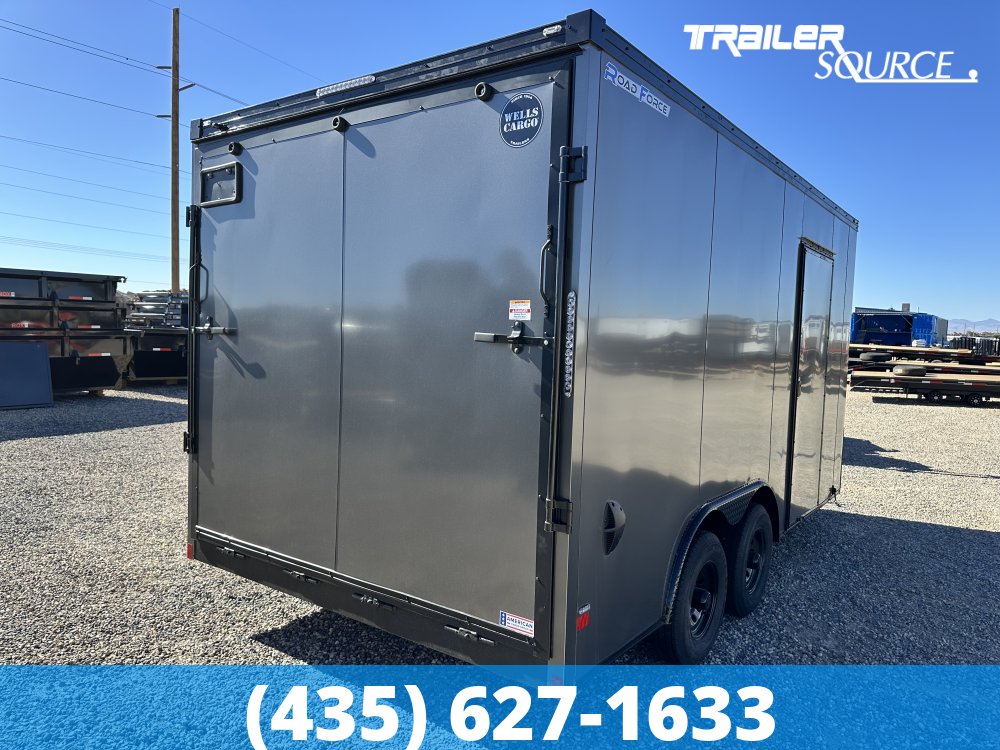 8.5x16 Wells Cargo Road Force 7'6" Interior 10K Tandem Axle Enclosed Cargo