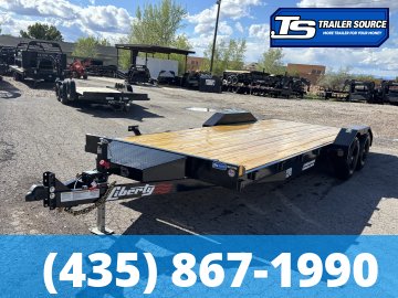 7x20 Liberty LC Flatbed Car Hauler Trailer - 10K GVWR - Slide Out Ramps