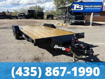 7x20 Liberty LC Flatbed Car Hauler Trailer - 10K GVWR - Slide Out Ramps