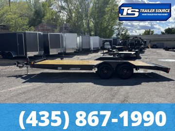7x20 Liberty LC Flatbed Car Hauler Trailer - 10K GVWR - Slide Out Ramps