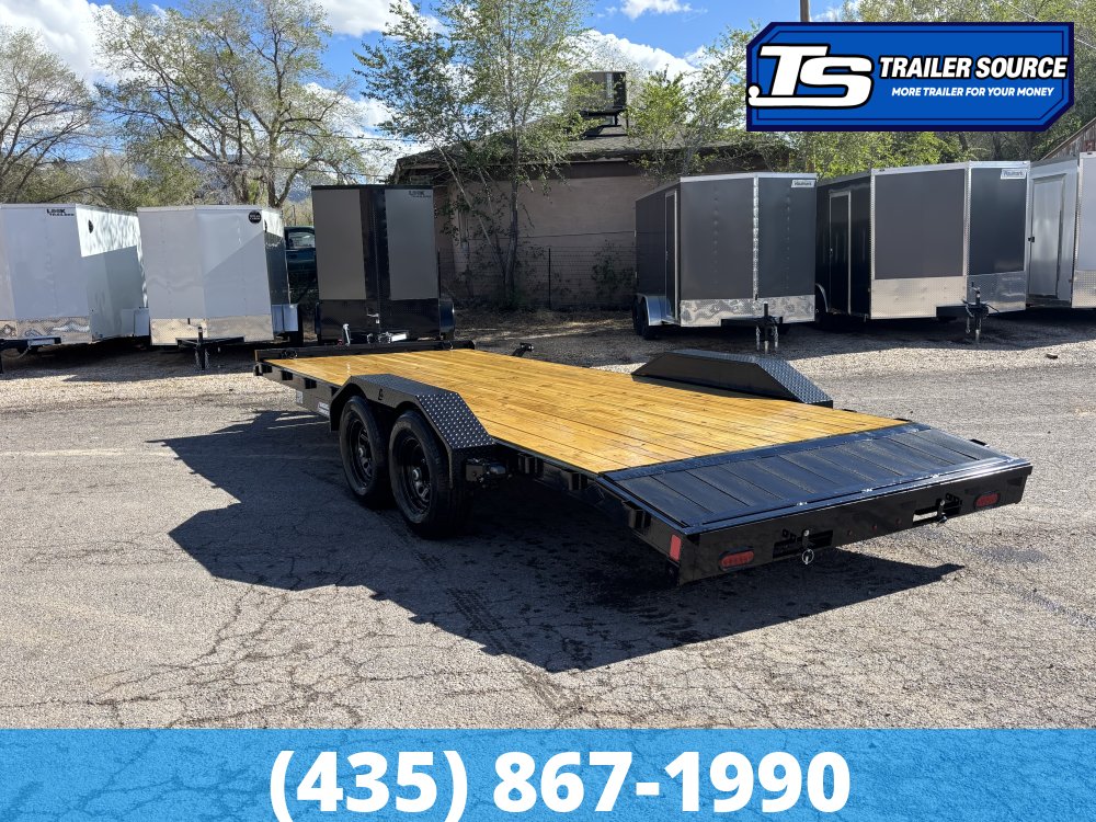 7x20 Liberty LC Flatbed Car Hauler Trailer - 10K GVWR - Slide Out Ramps