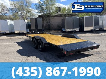 7x20 Liberty LC Flatbed Car Hauler Trailer - 10K GVWR - Slide Out Ramps