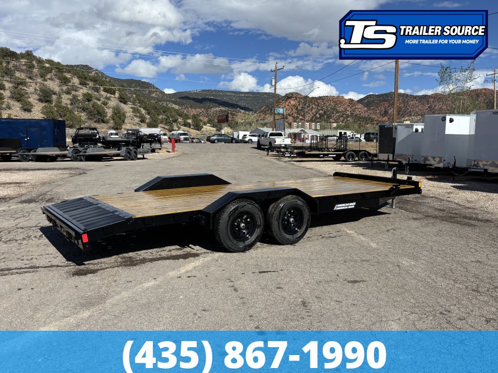 7x20 Liberty LC Flatbed Car Hauler Trailer - 10K GVWR - Slide Out Ramps