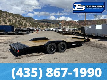 7x20 Liberty LC Flatbed Car Hauler Trailer - 10K GVWR - Slide Out Ramps