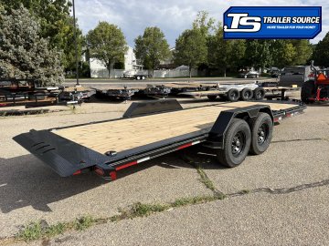 7x22 Double A Pro Series CT Tilt Trailer - 15.4K GVWR - I-Beam Frame, Torsion Axles