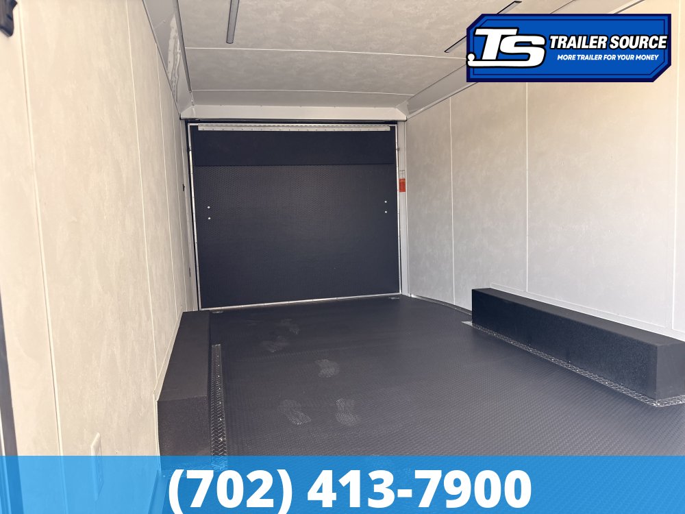 8.5x24 Wells Cargo Revv Enclosed Car Hauler Trailer - 7'0" Interior - 10K GVWR - .080 PolyCor, 110V Power, Alloy Wheels, Dovetail, Finished Interior