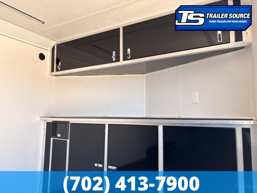 8.5x24 Wells Cargo Revv Enclosed Car Hauler Trailer - 7'0" Interior - 10K GVWR - .080 PolyCor, 110V Power, Alloy Wheels, Dovetail, Finished Interior